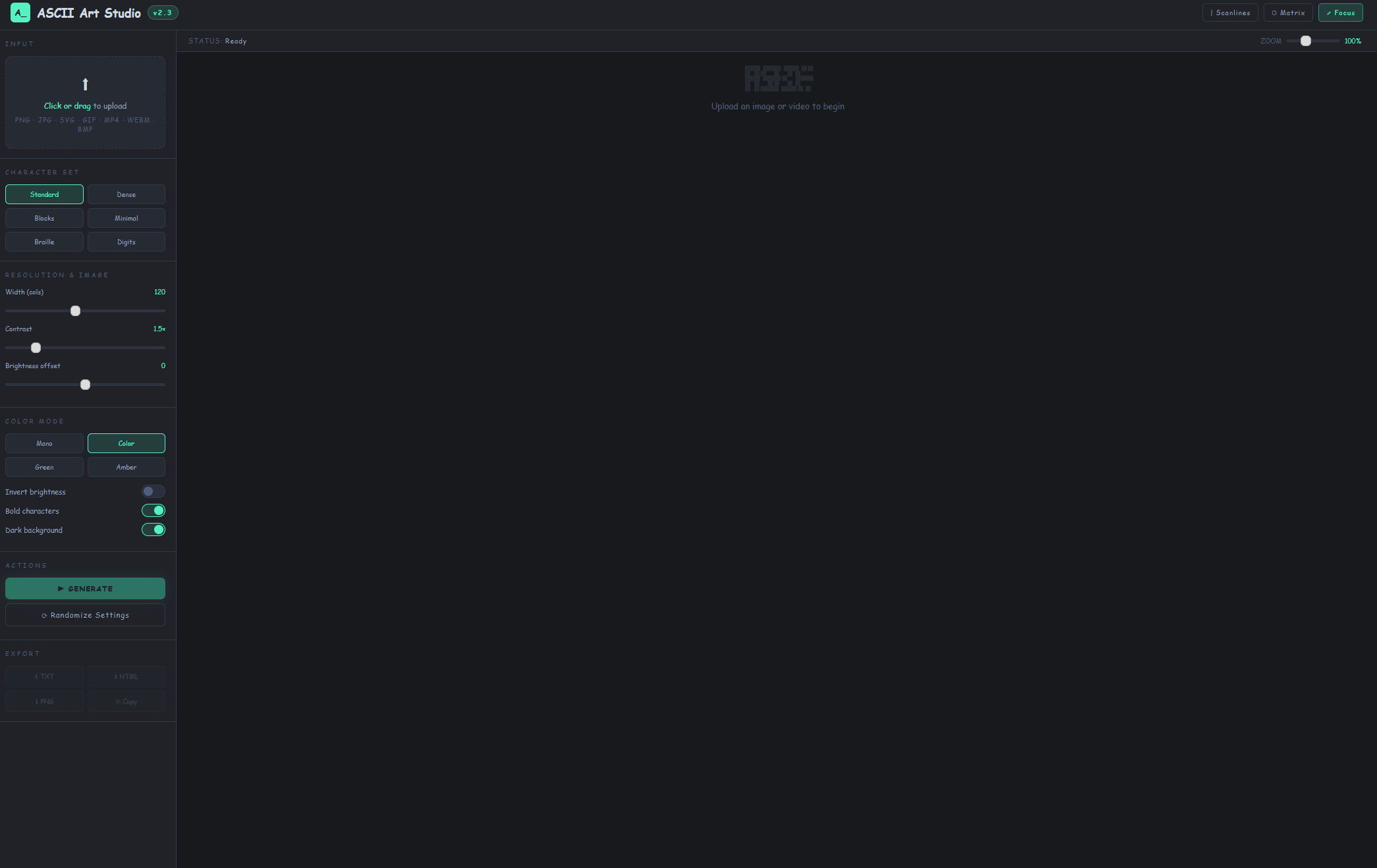 ASCII art gen